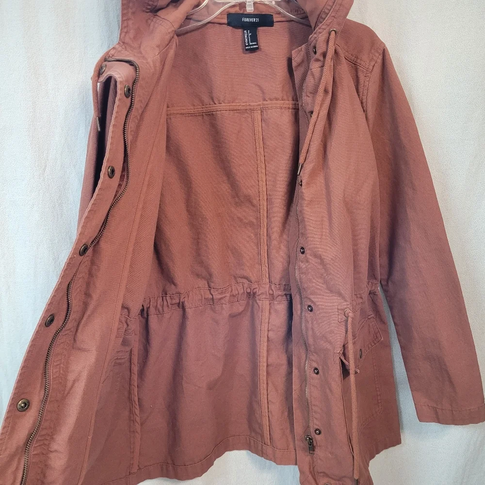 Womens SM Military Safari Anorak Hooded Jacket Utility Casual Drawstring Coat